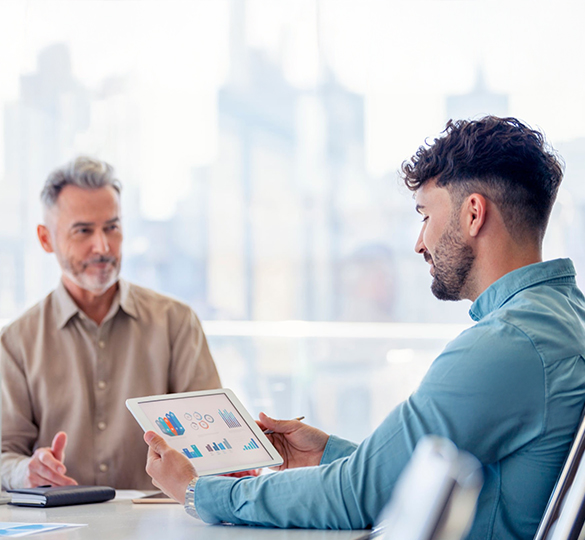 Tax Purpose accountant in Lilydale presenting financial charts to a client, offering personalised tax advice and compliance support tailored to local businesses.